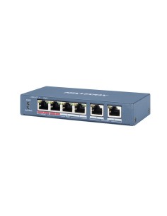 HIKVISION DS-3E0106HP-E - Switch L2, niezarządzalny, 1x HiPoE, 3 x port PoE, 2 x port uplink, max PoE 60W