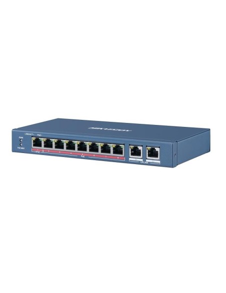 HIKVISION DS-3E0310HP-E - Switch PoE 10-portowy, 2 x RJ45 10/100/1000 Base-TX - Uplink, 8 x RJ45 10/100 Base-TX ( 1 x PoE (802.3