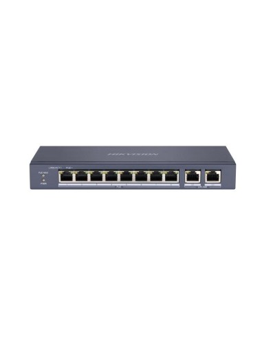 HIKVISION DS-3E0310P-E/M - Switch L2, niezarządzalny, 8 x port PoE, 2 x port gigabit, max PoE 30W