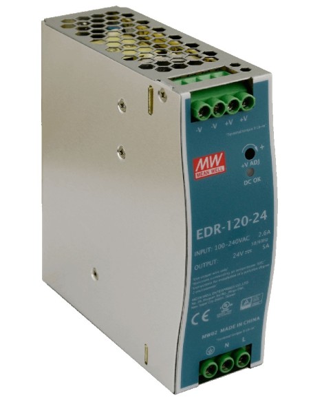 PULSAR EDR-120-24 - Zasilacz na szynę DIN, EDR 24V/120W/5A