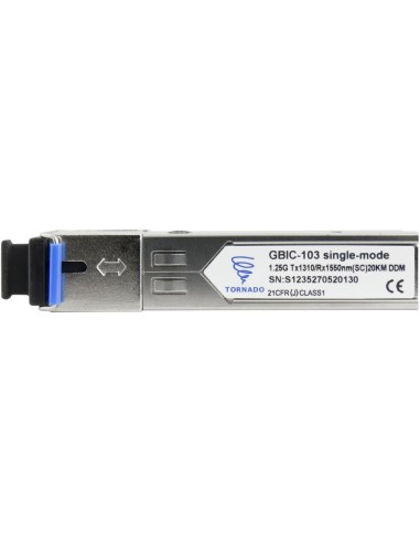 PULSAR GBIC-103 - Moduł SFP GBIC-103, single mode, 1,25G, Tx:1310/ Rx: 1550, SC, 20KM, DDM (TORNADO)