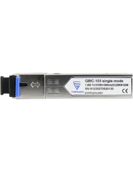 PULSAR GBIC-103 - Moduł SFP GBIC-103, single mode, 1,25G, Tx:1310/ Rx: 1550, SC, 20KM, DDM (TORNADO)