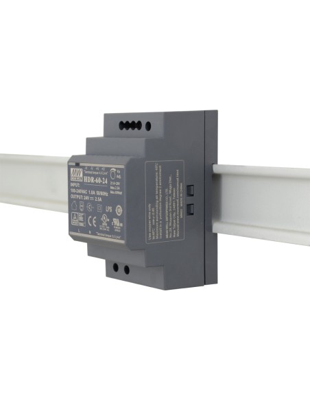 PULSAR HDR-100-12 - Zasilacz na szynę DIN, II klasa izolacji, HDR 12V/100W/7.1A