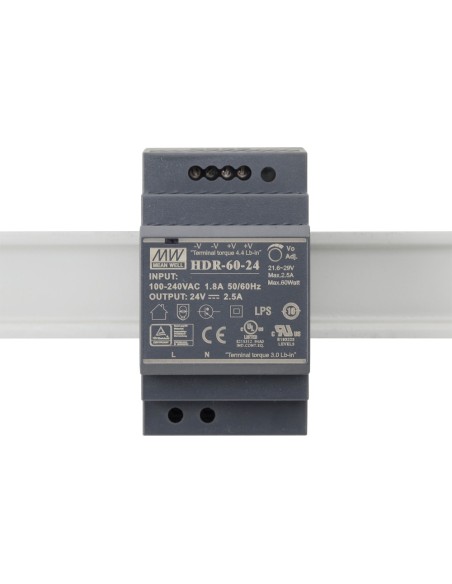 PULSAR HDR-100-12 - Zasilacz na szynę DIN, II klasa izolacji, HDR 12V/100W/7.1A