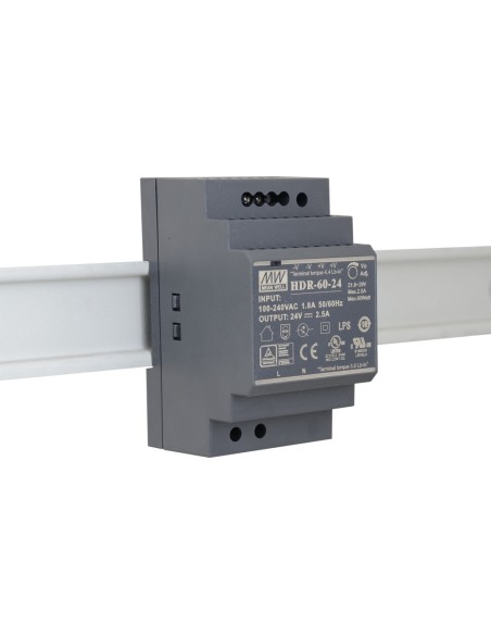 PULSAR HDR-100-24 - Zasilacz na szynę DIN, II klasa izolacji, HDR 24V/100W/3.83A