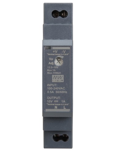 PULSAR HDR-15-15 - Zasilacz na szynę DIN, II klasa izolacji, HDR 15V/15W/1A