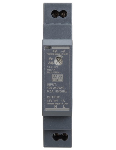 PULSAR HDR-15-15 - Zasilacz na szynę DIN, II klasa izolacji, HDR 15V/15W/1A