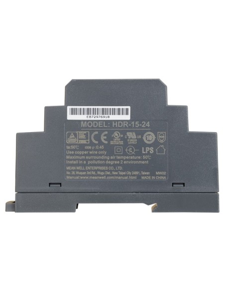 PULSAR HDR-15-24 - Zasilacz na szynę DIN, II klasa izolacji, HDR 24V/15W/0,63A