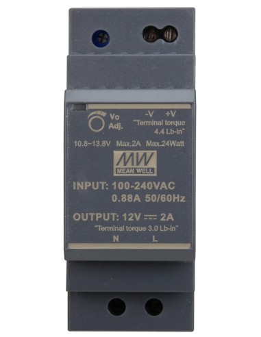 PULSAR HDR-30-12 - Zasilacz na szynę DIN, II klasa izolacji, HDR 12V/30W/2A