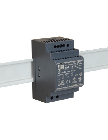 PULSAR HDR-60-24 - Zasilacz na szynę DIN, II klasa izolacji, HDR 24V/60W/2.5A