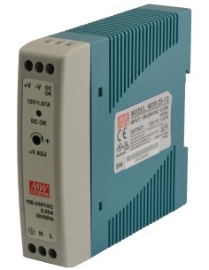 PULSAR MDR-20-12 - Zasilacz na szynę DIN, MDR 12V/20W/1,67A 2