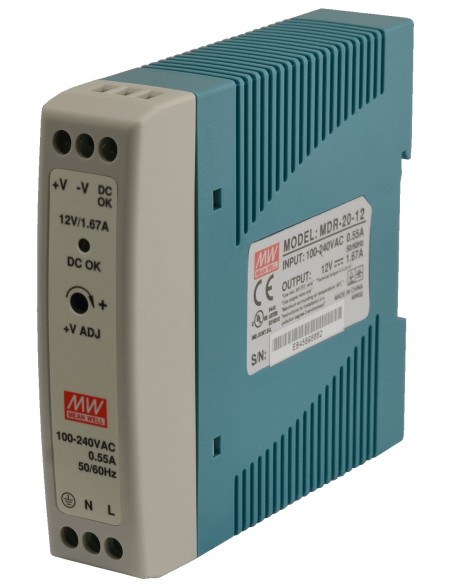 PULSAR MDR-20-12 - Zasilacz na szynę DIN, MDR 12V/20W/1,67A