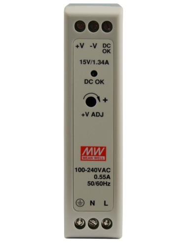 PULSAR MDR-20-15 - Zasilacz na szynę DIN MDR 15V/20W/1,34A