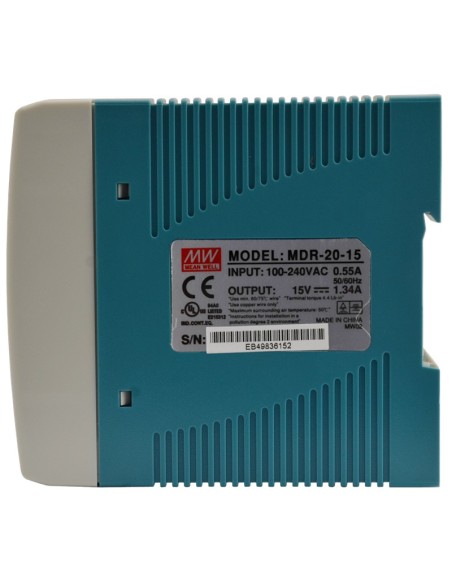 PULSAR MDR-20-15 - Zasilacz na szynę DIN MDR 15V/20W/1,34A