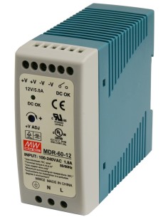 PULSAR MDR-60-12 - Zasilacz 12V/60W/5A na szynę DIN 2