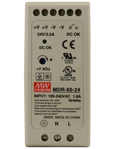 PULSAR MDR-60-24 - Zasilacz na szynę DIN, 24V/60W/2,5A