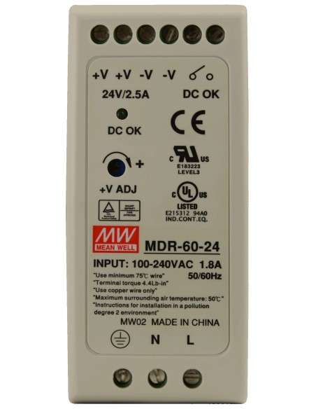 PULSAR MDR-60-24 - Zasilacz na szynę DIN, 24V/60W/2,5A