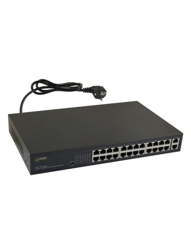 PULSAR S124 - Switch 24-portowy do 24 kamer IP 52VDC / 30W/port (PoE+)