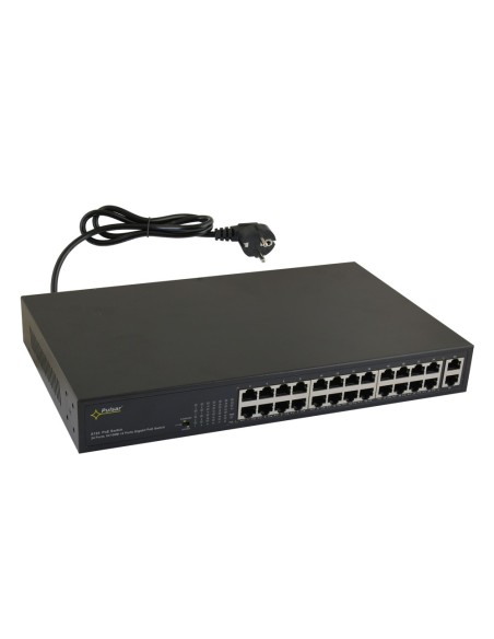 PULSAR S124 - Switch 24-portowy do 24 kamer IP 52VDC / 30W/port (PoE+)