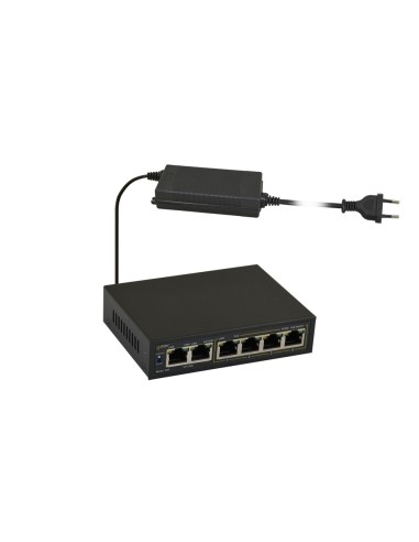 PULSAR S64 - Switch PoE 6-portowy do 4 kamer IP, 4xPoE + 2xUPLINK, zasilacz 48VDC / 15,4W/port