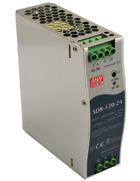PULSAR SDR-120-24 - Zasilacz na szynę DIN, SDR 24V/120W/5A