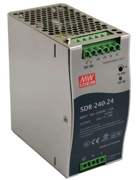 PULSAR SDR-240-24 - Zasilacz na szynę DIN, SDR 24V/240W/10A