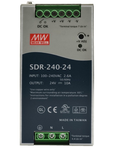 PULSAR SDR-240-24 - Zasilacz na szynę DIN, SDR 24V/240W/10A