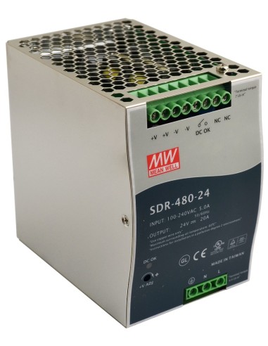 PULSAR SDR-480-24 - Zasilacz na szynę DIN, SDR 24V/480W/20A