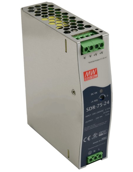 PULSAR SDR-75-24 - Zasilacz na szynę DIN, SDR 24V/75W/3.2A