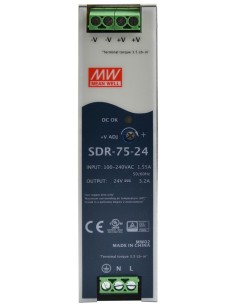 PULSAR SDR-75-24 - Zasilacz na szynę DIN, SDR 24V/75W/3.2A 2