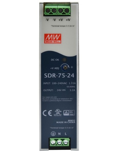 PULSAR SDR-75-24 - Zasilacz na szynę DIN, SDR 24V/75W/3.2A
