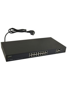 PULSAR SF116 - Switch PoE 16-portowy do 16 kamer IP, 16xPoE + 2xUPLINK, zasilacz 48VDC / 15,4W/port 2
