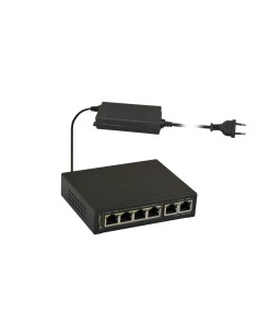 PULSAR SG64 - Switch PoE 6-portowy do 4 kamer IP, 4xPoE + 2xUPLINK, zasilacz 52VDC / 30W/port