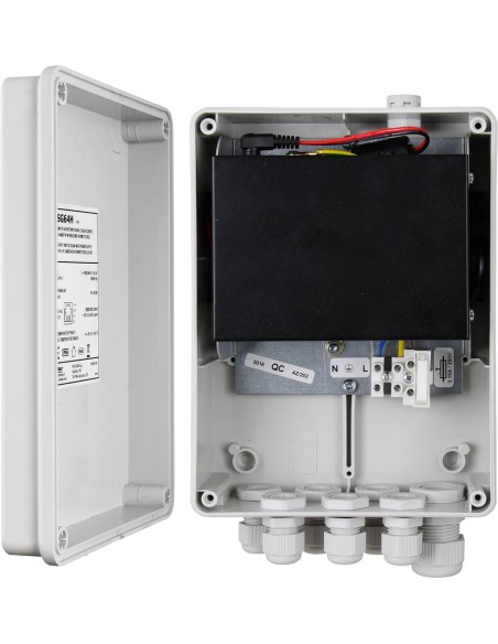 PULSAR SG64H - Switch PoE 6-portowy z zasilaczem do 4 kamer IP w obudowie hermetycznej, 4xPoE + 2xUPLINK, 52VDC / 30W/port (PoE+