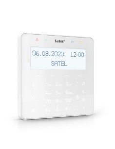 SATEL INT-KSG2R-W - Manipulator z klawiaturą dotykową (biały, wbudowany czytnik kart zbliżeniowych MIFARE - do przyszłych zastos