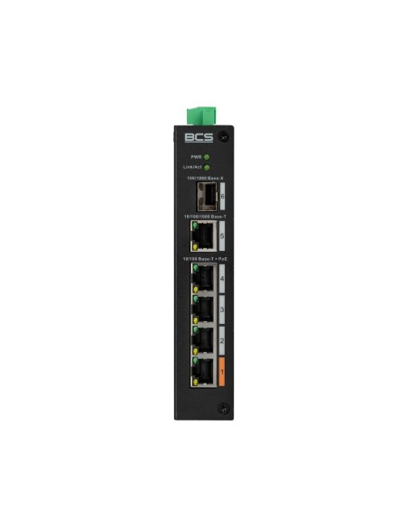 BCS-L-SP0401G-1SFP(2) - Switch 5 portowy z PoE. 4x PoE 100 Mbps, 1x RJ45/SFP 1Gbps