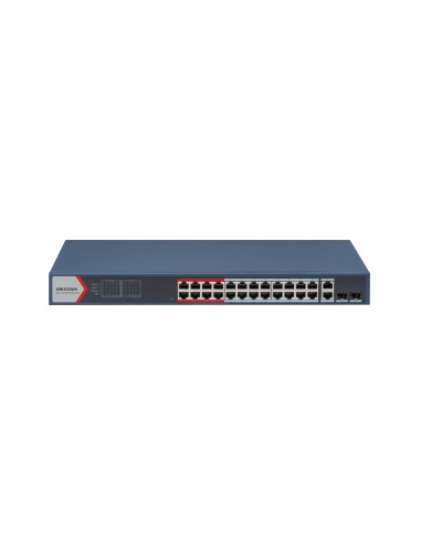 HIKVISION DS-3E1326P-EI - Zarządzalny switch 24 x PoE 100Mbit 802.3 af/at, 2 x Uplink 1Gbps COMBO RJ45/SFP, 24x LongRange