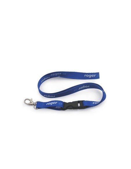 ROGER NL-2 - Dwuczęściowa smycz z logo Roger, długość 80 cm, szerokość 1,5 cm, zaczep na etui z możliwością odpięcia od taśmy