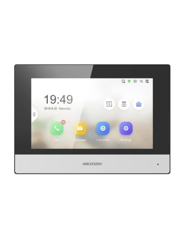 HIKVISION DS-KH6320-WTE1 - Stacja wewnętrzna, wielkość ekranu 7 ", dotykowy, kolor czarny