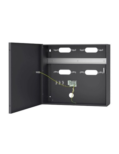 ROGER ME-40 - Obudowa metalowa z 1 szyną DIN, przestrzeń na akumulator 17 Ah, tamper, wym. wew. (SWG): 398x358x100 mm