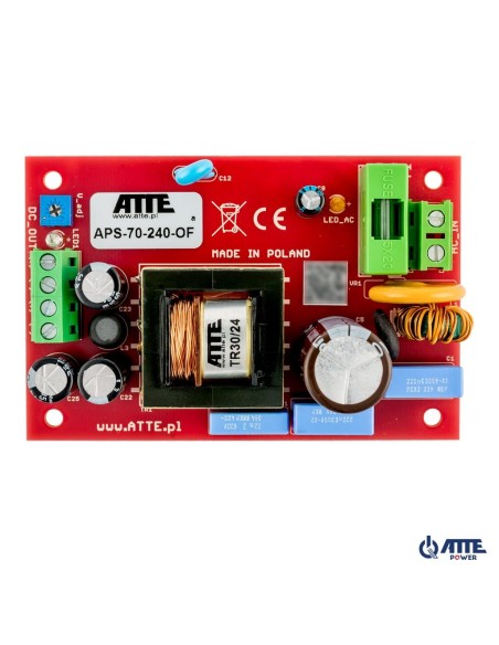 ATTE APS-70-240-OF - Zasilacz sieciowy SMPS 24V 3A 72W