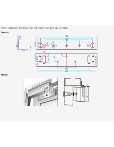 SCOT BK-800L2 - Uchwyt montażowy typu "L" do drzwi otwieranych na zewnątrz