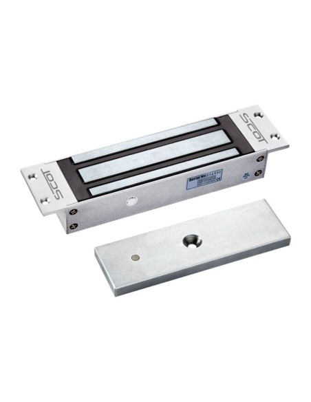 SCOT EL-1200MS - Zwora elektromagnetyczna wpuszczana 540kg z sygnalizacją, 12V / 24V DC