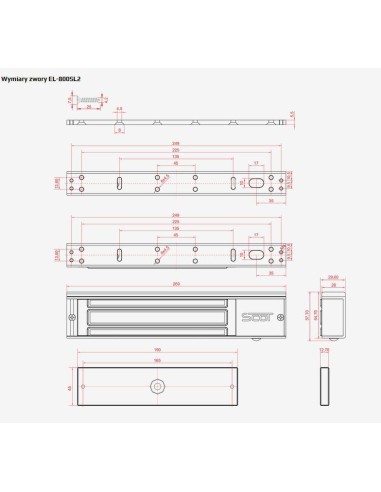 SCOT EL-800SL2 - Zwora elektromagnetyczna 350kg z sygnalizacją