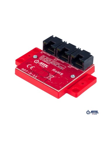 ATTE APT-3-11 - Switch PoE 3 portowy 10/100Mbps, extender (1xPoE IN 802.3af/at + 3xPoE OUT 802.3af/at), zasilany z PoE