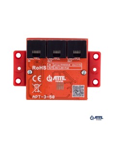 ATTE APT-3-50 - Switch PoE 3 portowy 10/100/1000Mbps, extender (1xPoE IN 802.3at/af + 2xPoE OUT 802.3at/af), zasilany z PoE