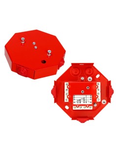 W2 PIP-3AN / 0,75A - Puszka instalacyjna przeciwpożarowa ośmiokątna z bezpiecznikiem 0,75A, kolor czerwony