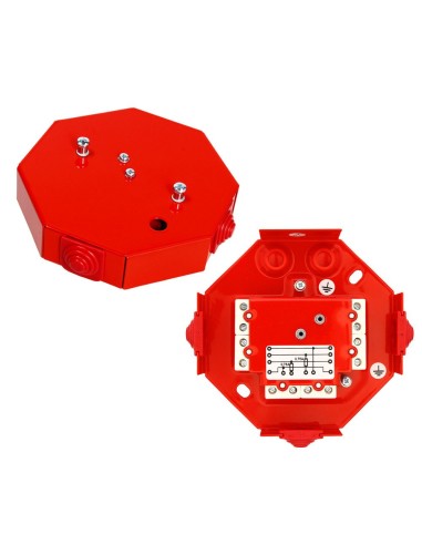 W2 PIP-3AN / 0,75A - Puszka instalacyjna przeciwpożarowa ośmiokątna z bezpiecznikiem 0,75A, kolor czerwony