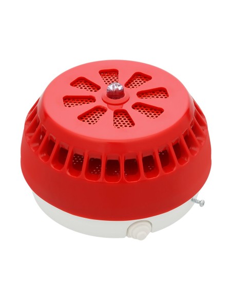 W2 Sygnalizator SA-K6 - Sygnalizator akustyczny z diodą LED, czerwona obudowa