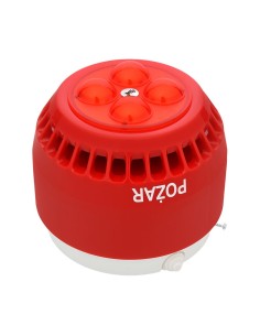 W2 Sygnalizator SAO-P8/CC - Sygnalizator akustyczno-optyczny 3, 6, 9, 12 metrów czerwona obudowa, czerwone światło